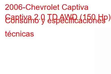 2006-Chevrolet Captiva
Captiva 2.0 TD AWD (150 Hp) Consumo y especificaciones técnicas