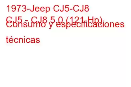 1973-Jeep CJ5-CJ8
CJ5 - CJ8 5.0 (121 Hp) Consumo y especificaciones técnicas