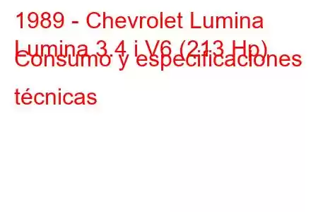 1989 - Chevrolet Lumina
Lumina 3.4 i V6 (213 Hp) Consumo y especificaciones técnicas