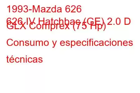 1993-Mazda 626
626 IV Hatchbac (GE) 2.0 D GLX Comprex (75 Hp) Consumo y especificaciones técnicas