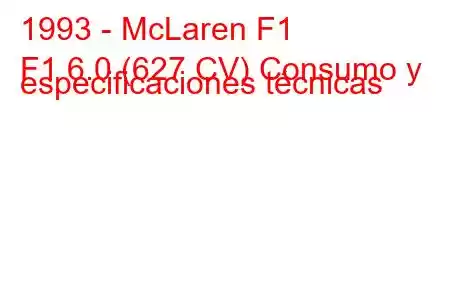 1993 - McLaren F1
F1 6.0 (627 CV) Consumo y especificaciones técnicas