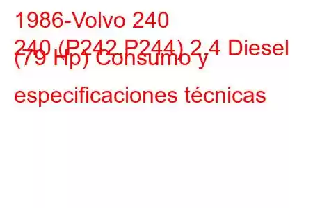 1986-Volvo 240
240 (P242,P244) 2.4 Diesel (79 Hp) Consumo y especificaciones técnicas