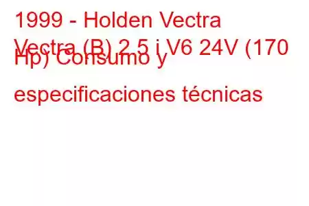 1999 - Holden Vectra
Vectra (B) 2.5 i V6 24V (170 Hp) Consumo y especificaciones técnicas