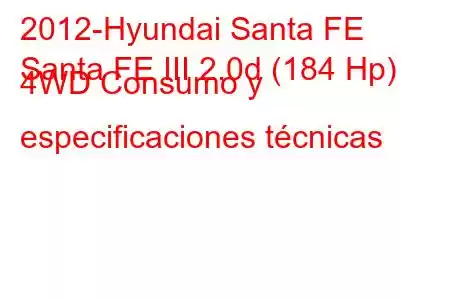 2012-Hyundai Santa FE
Santa FE III 2.0d (184 Hp) 4WD Consumo y especificaciones técnicas