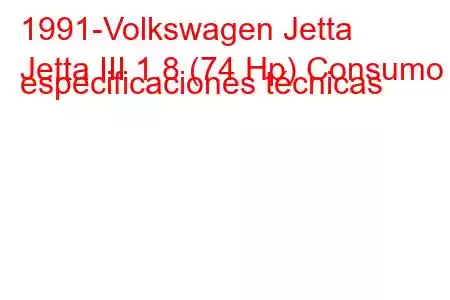 1991-Volkswagen Jetta
Jetta III 1.8 (74 Hp) Consumo y especificaciones técnicas