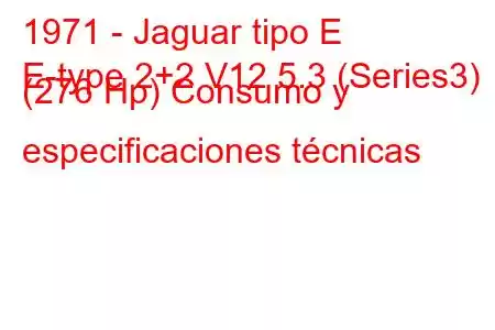 1971 - Jaguar tipo E
E-type 2+2 V12 5.3 (Series3) (276 Hp) Consumo y especificaciones técnicas