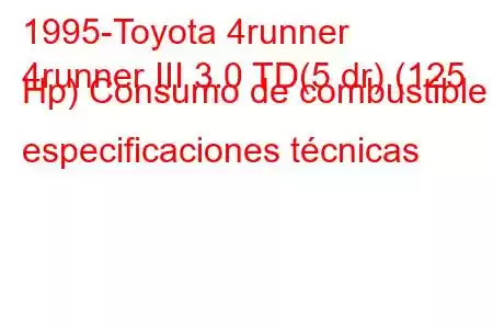 1995-Toyota 4runner
4runner III 3.0 TD(5 dr) (125 Hp) Consumo de combustible y especificaciones técnicas