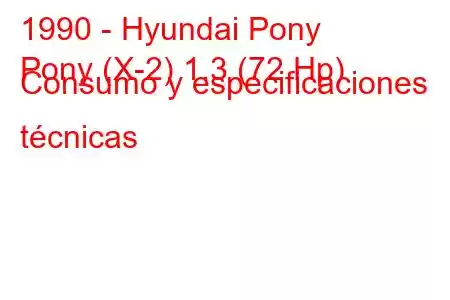 1990 - Hyundai Pony
Pony (X-2) 1.3 (72 Hp) Consumo y especificaciones técnicas