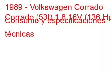 1989 - Volkswagen Corrado
Corrado (53I) 1.8 16V (136 Hp) Consumo y especificaciones técnicas