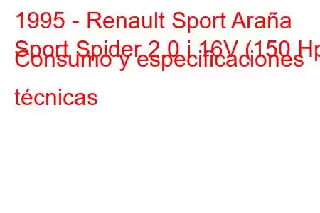 1995 - Renault Sport Araña
Sport Spider 2.0 i 16V (150 Hp) Consumo y especificaciones técnicas