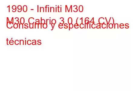 1990 - Infiniti M30
M30 Cabrio 3.0 (164 CV) Consumo y especificaciones técnicas