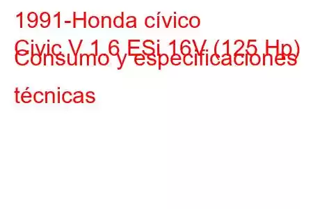 1991-Honda cívico
Civic V 1.6 ESi 16V (125 Hp) Consumo y especificaciones técnicas