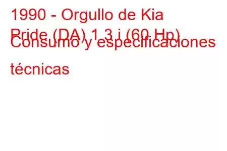 1990 - Orgullo de Kia
Pride (DA) 1.3 i (60 Hp) Consumo y especificaciones técnicas