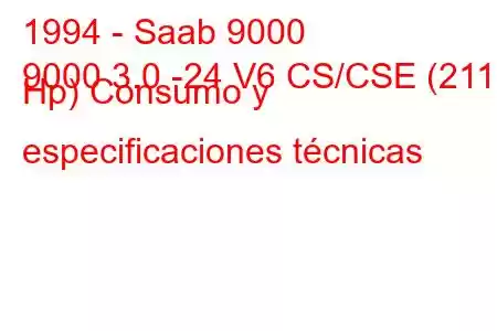 1994 - Saab 9000
9000 3.0 -24 V6 CS/CSE (211 Hp) Consumo y especificaciones técnicas