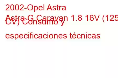 2002-Opel Astra
Astra G Caravan 1.8 16V (125 CV) Consumo y especificaciones técnicas