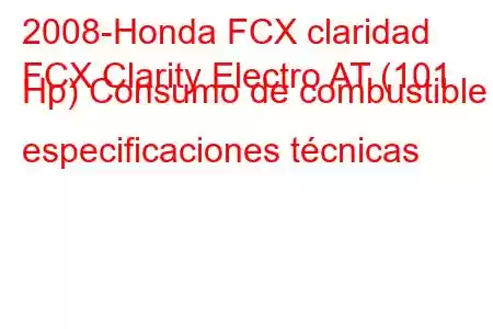 2008-Honda FCX claridad
FCX Clarity Electro AT (101 Hp) Consumo de combustible y especificaciones técnicas