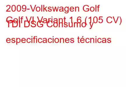 2009-Volkswagen Golf
Golf VI Variant 1.6 (105 CV) TDI DSG Consumo y especificaciones técnicas