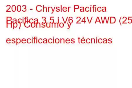 2003 - Chrysler Pacífica
Pacifica 3.5 i V6 24V AWD (253 Hp) Consumo y especificaciones técnicas