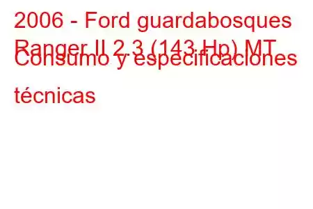 2006 - Ford guardabosques
Ranger II 2.3 (143 Hp) MT Consumo y especificaciones técnicas