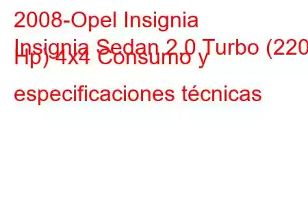 2008-Opel Insignia
Insignia Sedan 2.0 Turbo (220 Hp) 4x4 Consumo y especificaciones técnicas