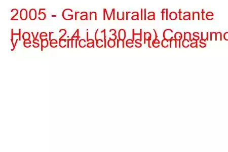 2005 - Gran Muralla flotante
Hover 2.4 i (130 Hp) Consumo y especificaciones técnicas