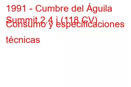 1991 - Cumbre del Águila
Summit 2.4 i (118 CV) Consumo y especificaciones técnicas