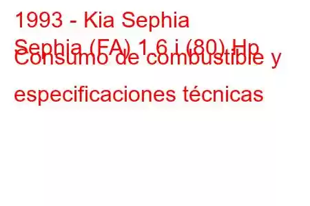 1993 - Kia Sephia
Sephia (FA) 1.6 i (80) Hp Consumo de combustible y especificaciones técnicas