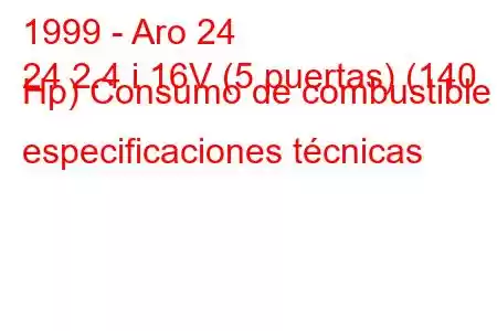 1999 - Aro 24
24 2.4 i 16V (5 puertas) (140 Hp) Consumo de combustible y especificaciones técnicas