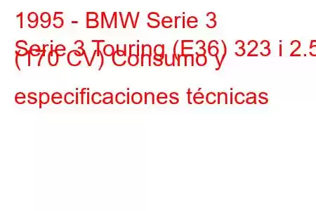 1995 - BMW Serie 3
Serie 3 Touring (E36) 323 i 2.5 (170 CV) Consumo y especificaciones técnicas