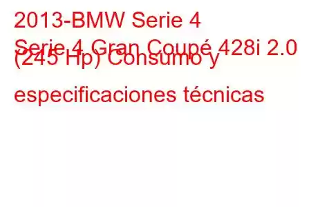 2013-BMW Serie 4
Serie 4 Gran Coupé 428i 2.0 (245 Hp) Consumo y especificaciones técnicas