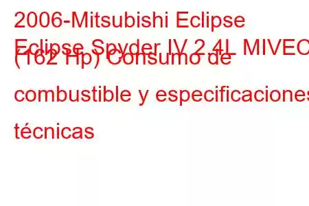 2006-Mitsubishi Eclipse
Eclipse Spyder IV 2.4L MIVEC (162 Hp) Consumo de combustible y especificaciones técnicas