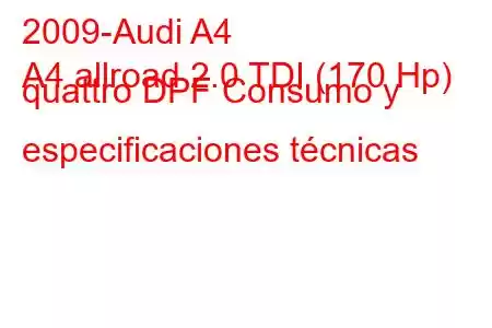 2009-Audi A4
A4 allroad 2.0 TDI (170 Hp) quattro DPF Consumo y especificaciones técnicas