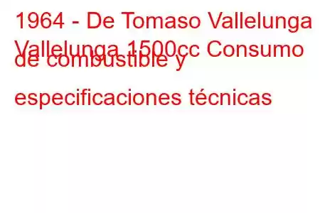 1964 - De Tomaso Vallelunga
Vallelunga 1500cc Consumo de combustible y especificaciones técnicas