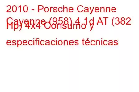 2010 - Porsche Cayenne
Cayenne (958) 4.1d AT (382 Hp) 4x4 Consumo y especificaciones técnicas