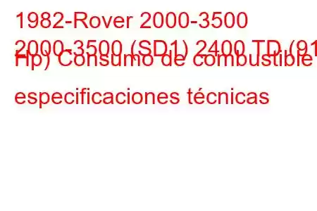 1982-Rover 2000-3500
2000-3500 (SD1) 2400 TD (91 Hp) Consumo de combustible y especificaciones técnicas