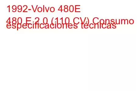 1992-Volvo 480E
480 E 2.0 (110 CV) Consumo y especificaciones técnicas