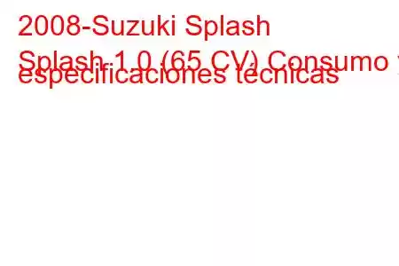 2008-Suzuki Splash
Splash 1.0 (65 CV) Consumo y especificaciones técnicas