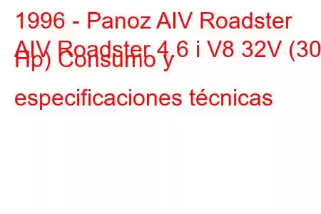 1996 - Panoz AIV Roadster
AIV Roadster 4.6 i V8 32V (309 Hp) Consumo y especificaciones técnicas