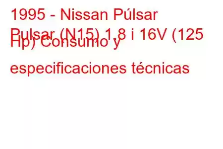 1995 - Nissan Púlsar
Pulsar (N15) 1.8 i 16V (125 Hp) Consumo y especificaciones técnicas