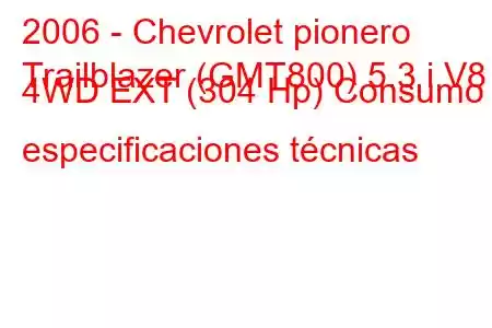 2006 - Chevrolet pionero
Trailblazer (GMT800) 5.3 i V8 4WD EXT (304 Hp) Consumo y especificaciones técnicas