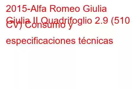 2015-Alfa Romeo Giulia
Giulia II Quadrifoglio 2.9 (510 CV) Consumo y especificaciones técnicas