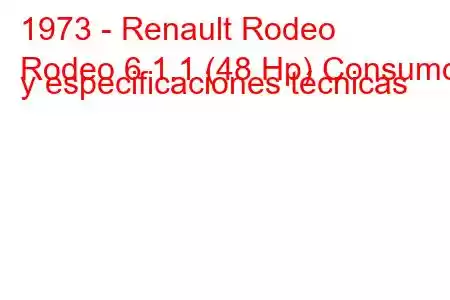 1973 - Renault Rodeo
Rodeo 6 1.1 (48 Hp) Consumo y especificaciones técnicas