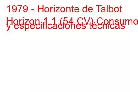 1979 - Horizonte de Talbot
Horizon 1.1 (54 CV) Consumo y especificaciones técnicas