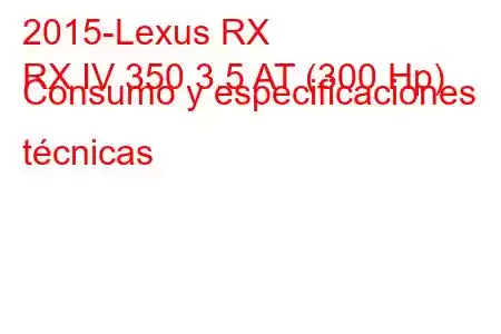 2015-Lexus RX
RX IV 350 3.5 AT (300 Hp) Consumo y especificaciones técnicas