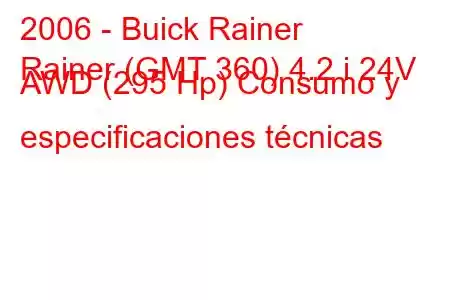 2006 - Buick Rainer
Rainer (GMT 360) 4.2 i 24V AWD (295 Hp) Consumo y especificaciones técnicas