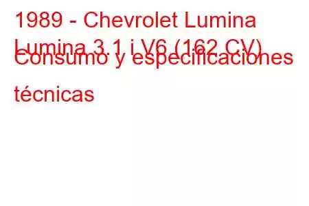 1989 - Chevrolet Lumina
Lumina 3.1 i V6 (162 CV) Consumo y especificaciones técnicas