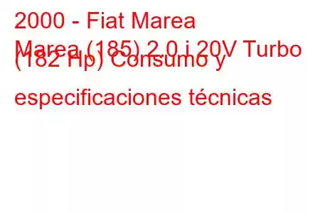 2000 - Fiat Marea
Marea (185) 2.0 i 20V Turbo (182 Hp) Consumo y especificaciones técnicas