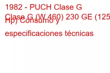 1982 - PUCH Clase G
Clase G (W 460) 230 GE (125 Hp) Consumo y especificaciones técnicas