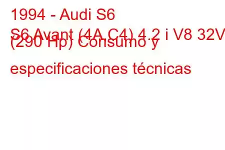 1994 - Audi S6
S6 Avant (4A,C4) 4.2 i V8 32V (290 Hp) Consumo y especificaciones técnicas