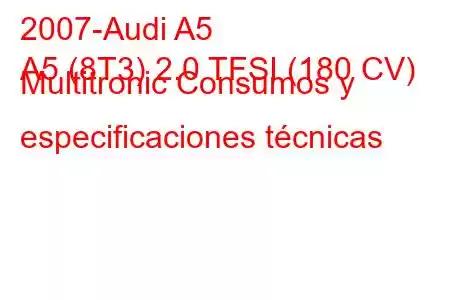 2007-Audi A5
A5 (8T3) 2.0 TFSI (180 CV) Multitronic Consumos y especificaciones técnicas